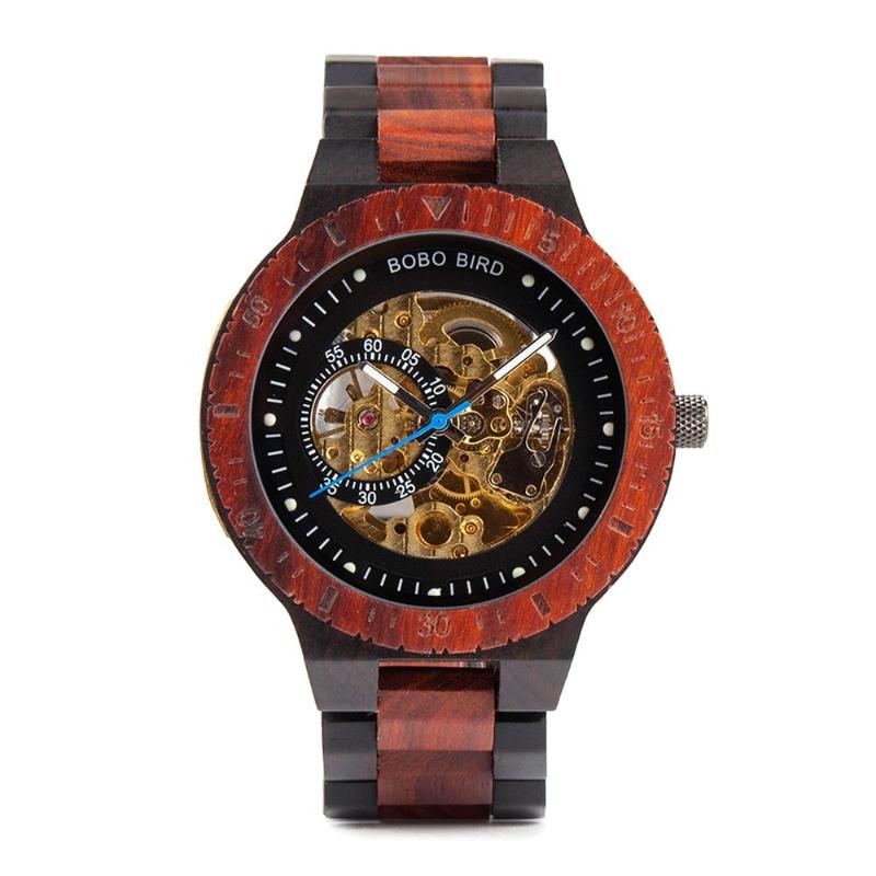 Bobo Bird Wooden Skeleton Automatic Maximus Watch
