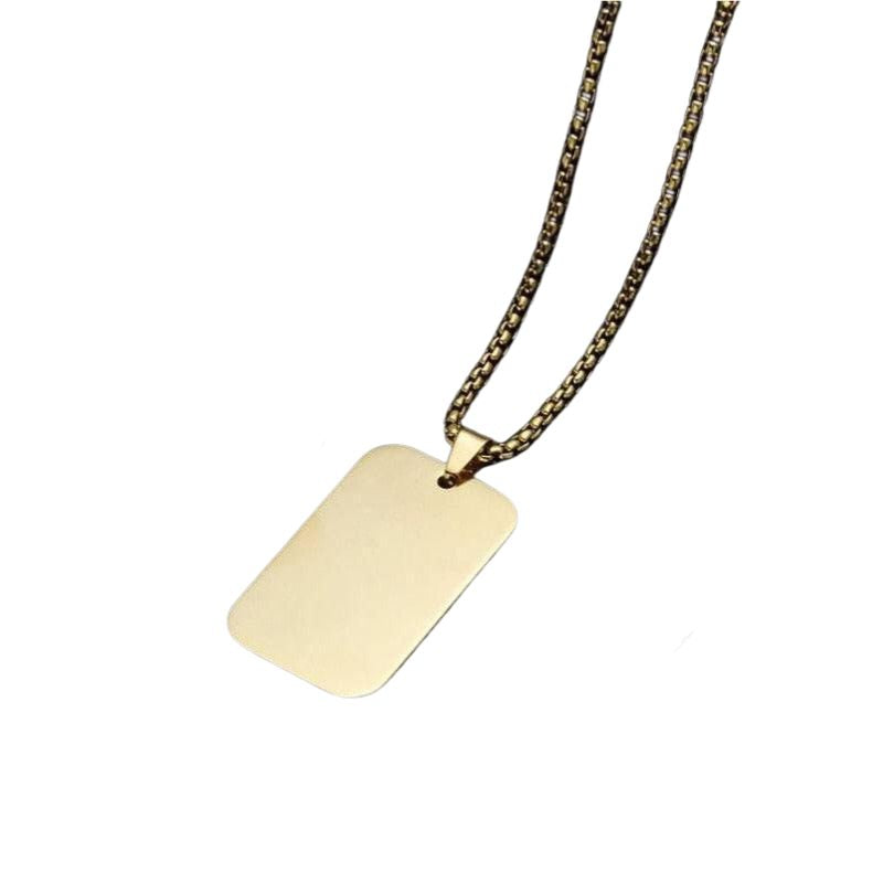 Flat Plate Stainless Steel Necklace