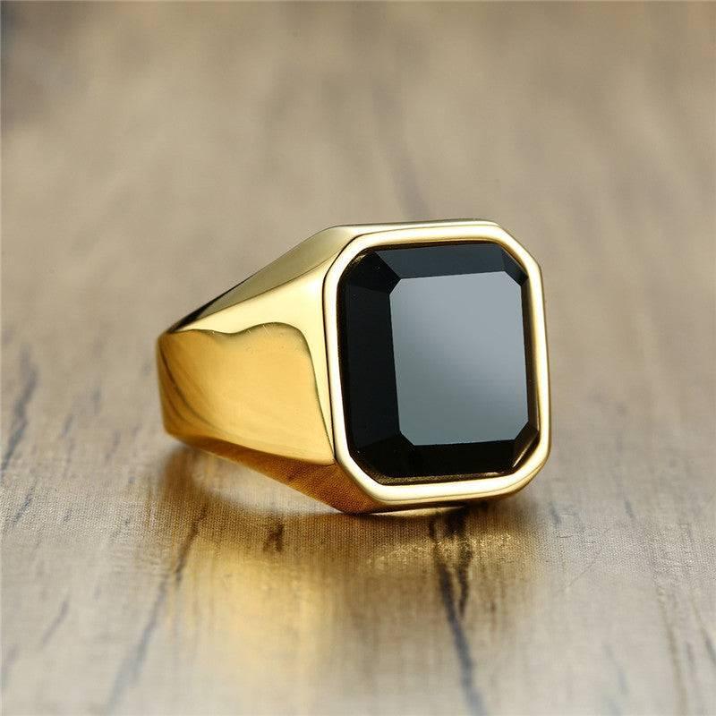 Golden Black Diamond Ring