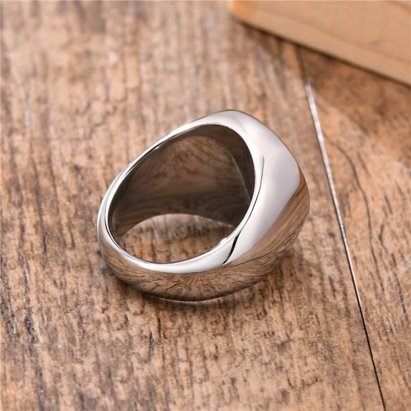 Silver Black Ball Ring