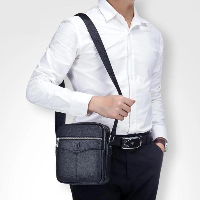 BullCaptain Executive Leather Crossbody Bag