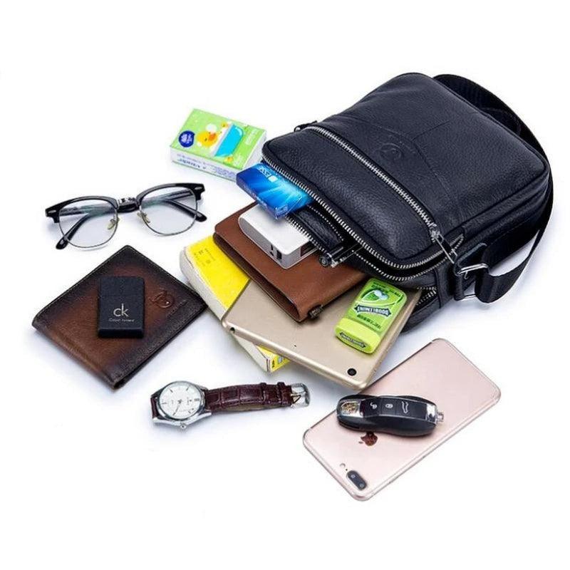 BullCaptain Executive Leather Crossbody Bag