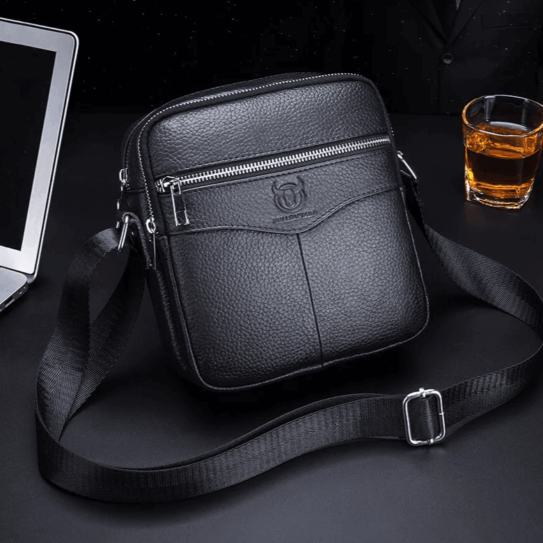 BullCaptain Executive Leather Crossbody Bag
