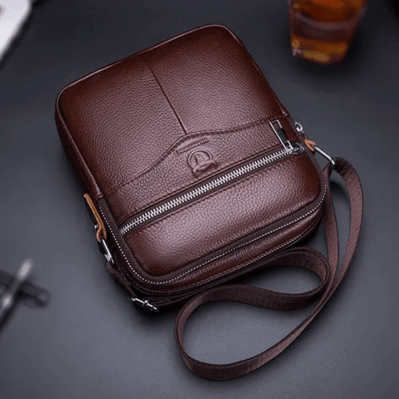 BullCaptain Executive Leather Crossbody Bag