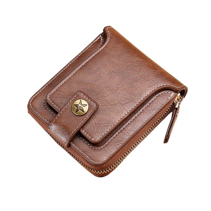 Ziper Protection Leather Wallet