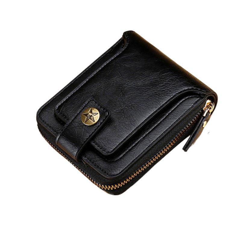 Ziper Protection Leather Wallet