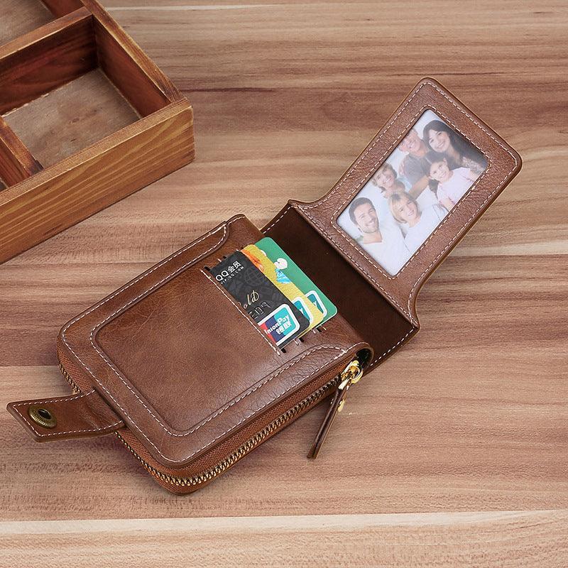 Ziper Protection Leather Wallet