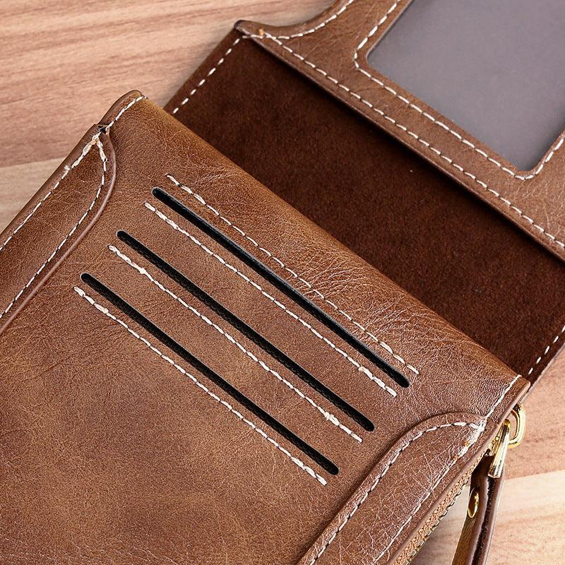 Ziper Protection Leather Wallet