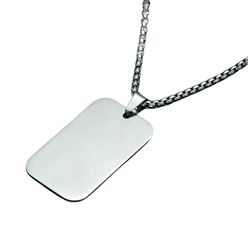 Flat Plate Stainless Steel Necklace
