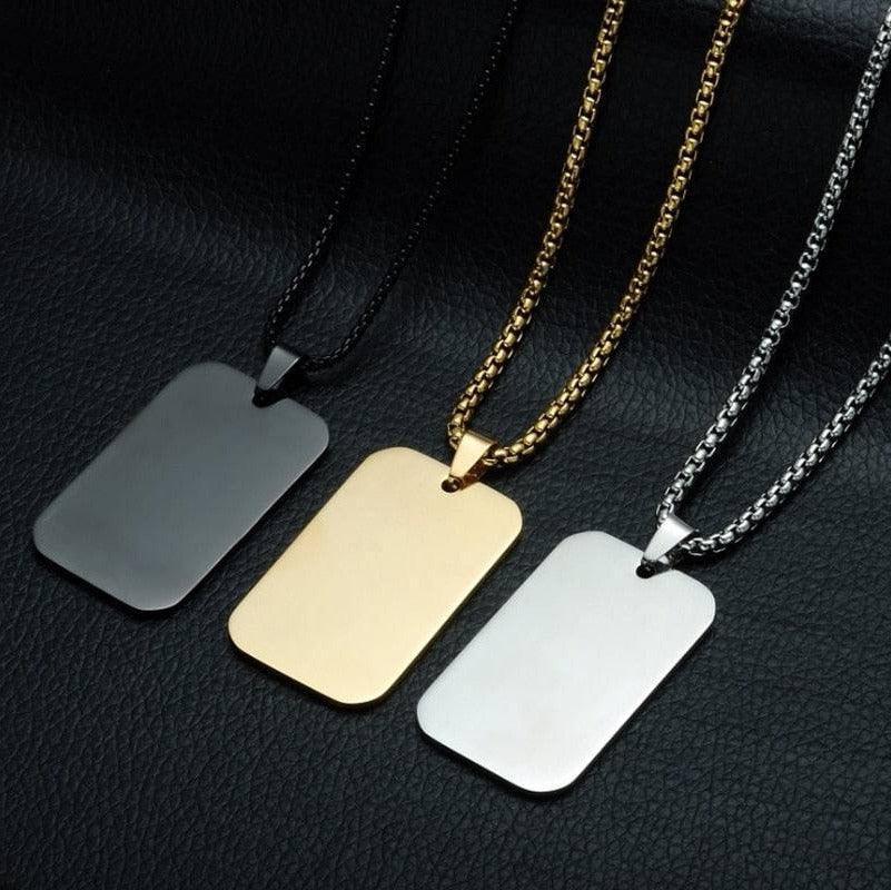 Flat Plate Stainless Steel Necklace