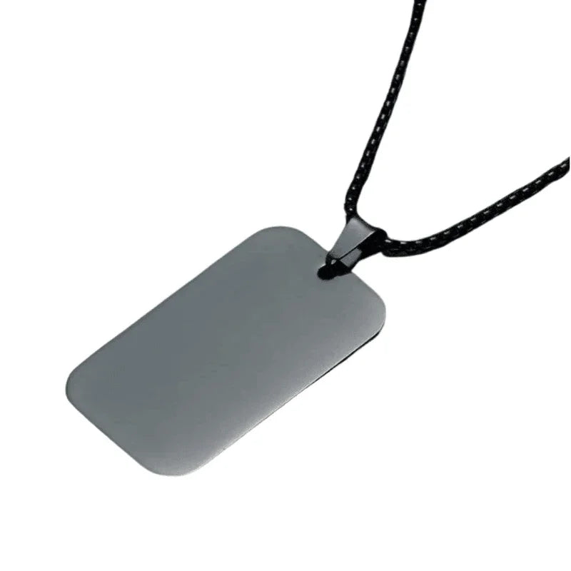 Flat Plate Stainless Steel Necklace