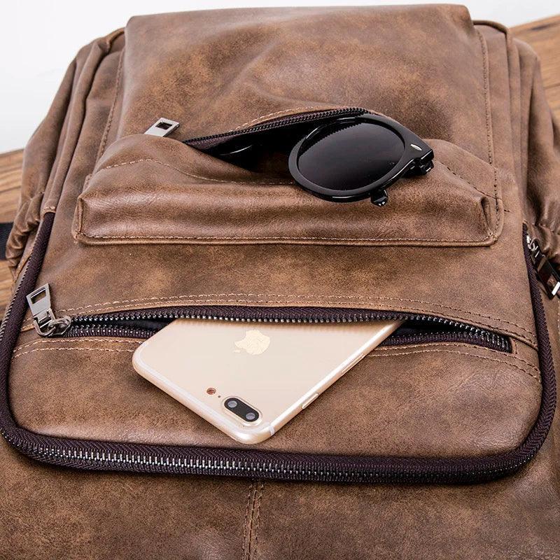 Compact Leather Backpack