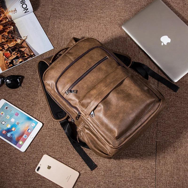 Compact Leather Backpack