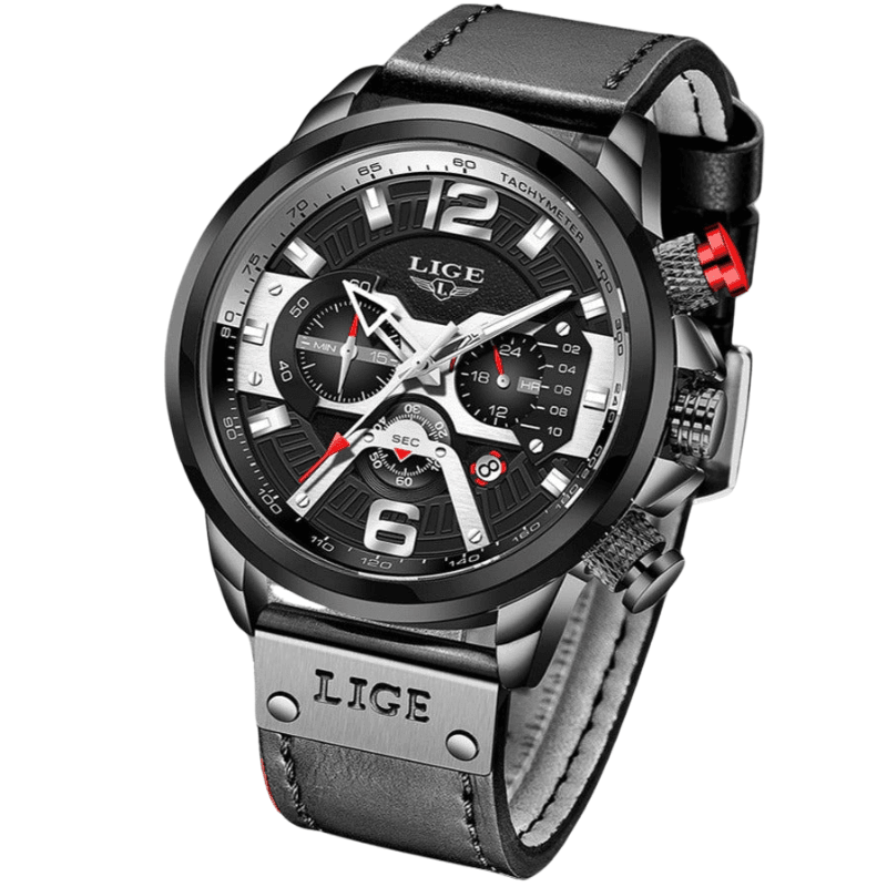 Lige Time Luxus Leather Strap Watch