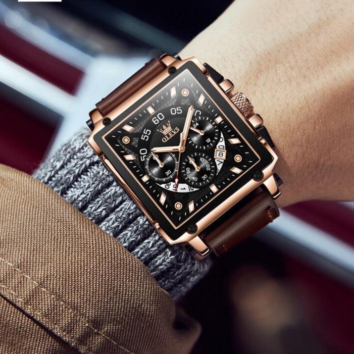 Olevs Modern Styles Leather Strap Watch