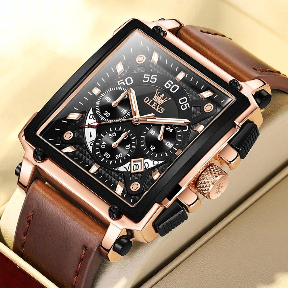 Olevs Modern Styles Leather Strap Watch