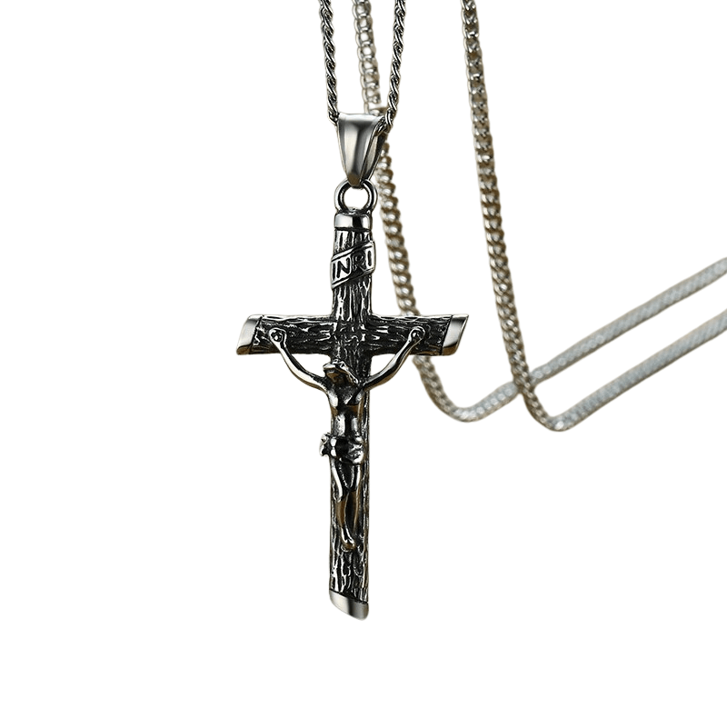 Tavros Stainless Steel Crucifix Necklace