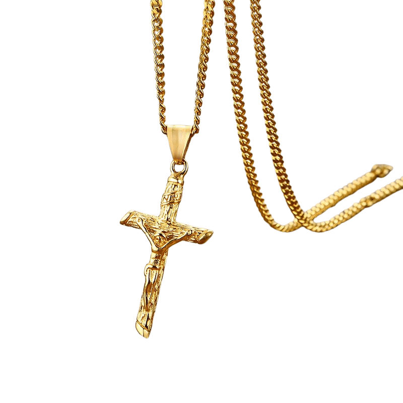 Tavros Stainless Steel Crucifix Necklace
