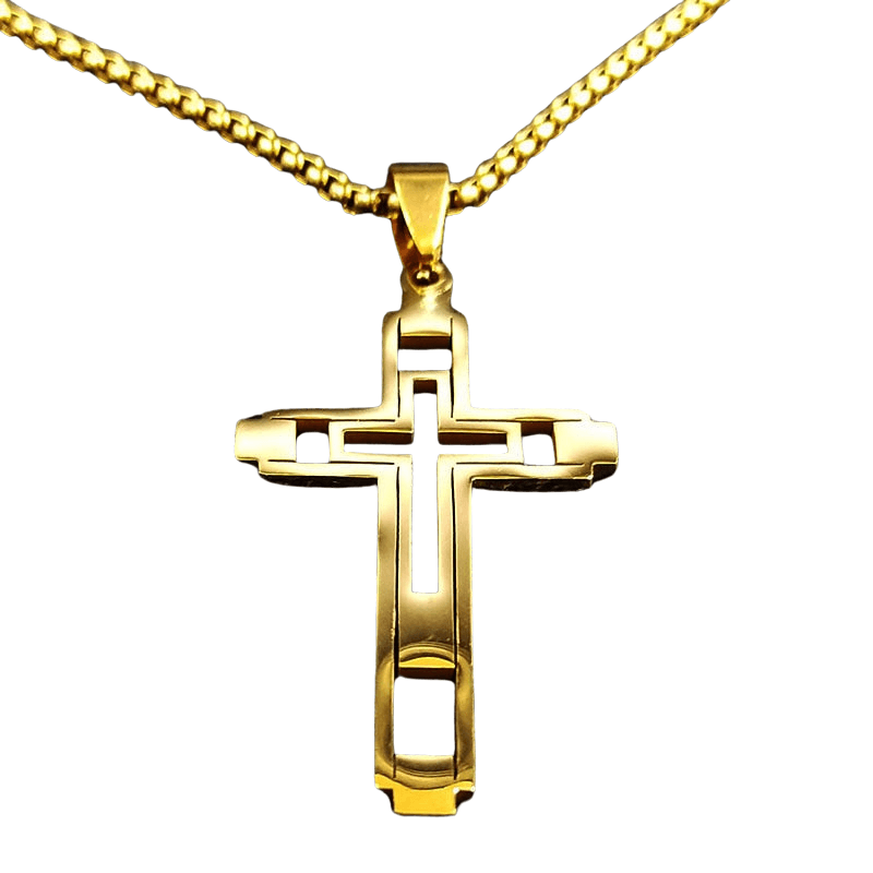 Tavros Polished Golden Faith Necklace