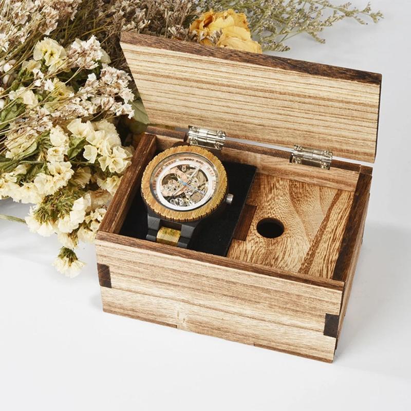 Tavros Wooden Skeleton Automatic Maximus Watch