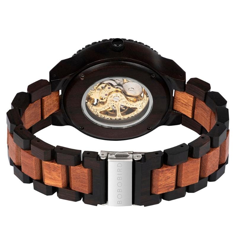 Tavros Wooden Skeleton Automatic Maximus Watch