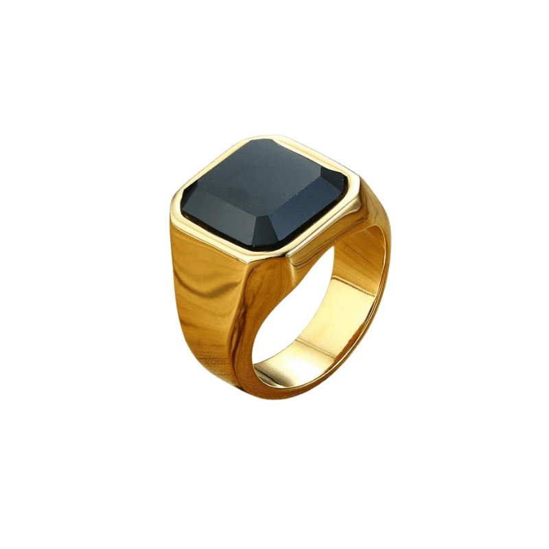 Tavros Golden Black Diamond Ring