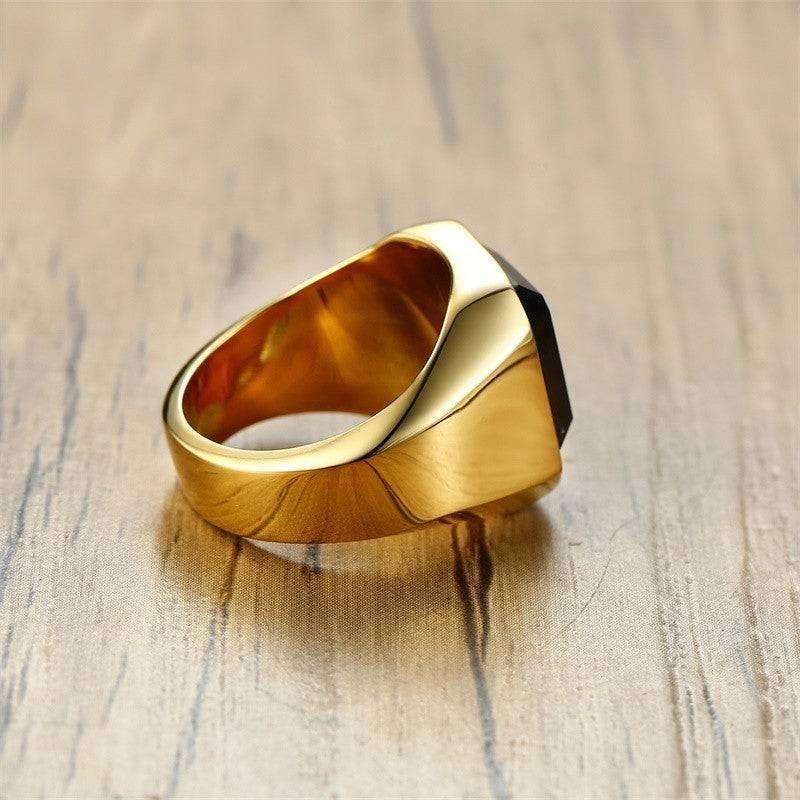 Tavros Golden Black Diamond Ring