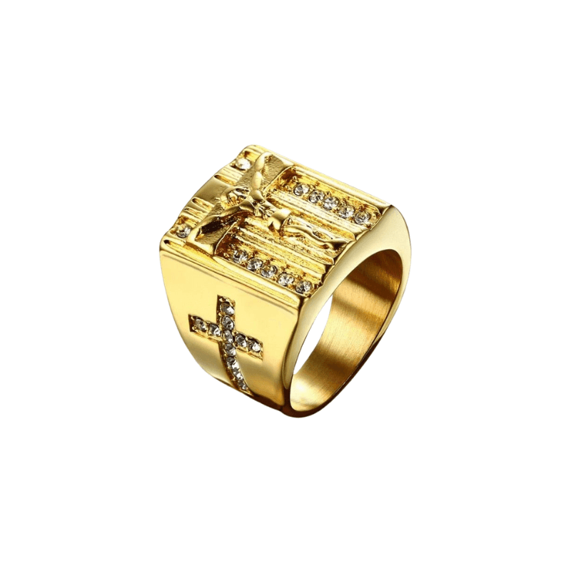 Tavros Golden Crucifix Ring