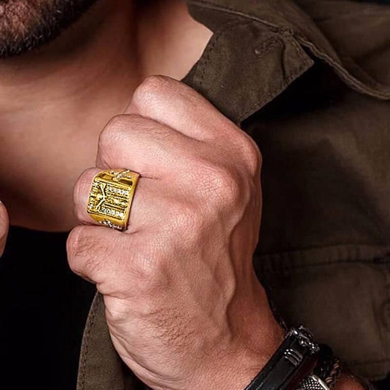 Tavros Golden Crucifix Ring