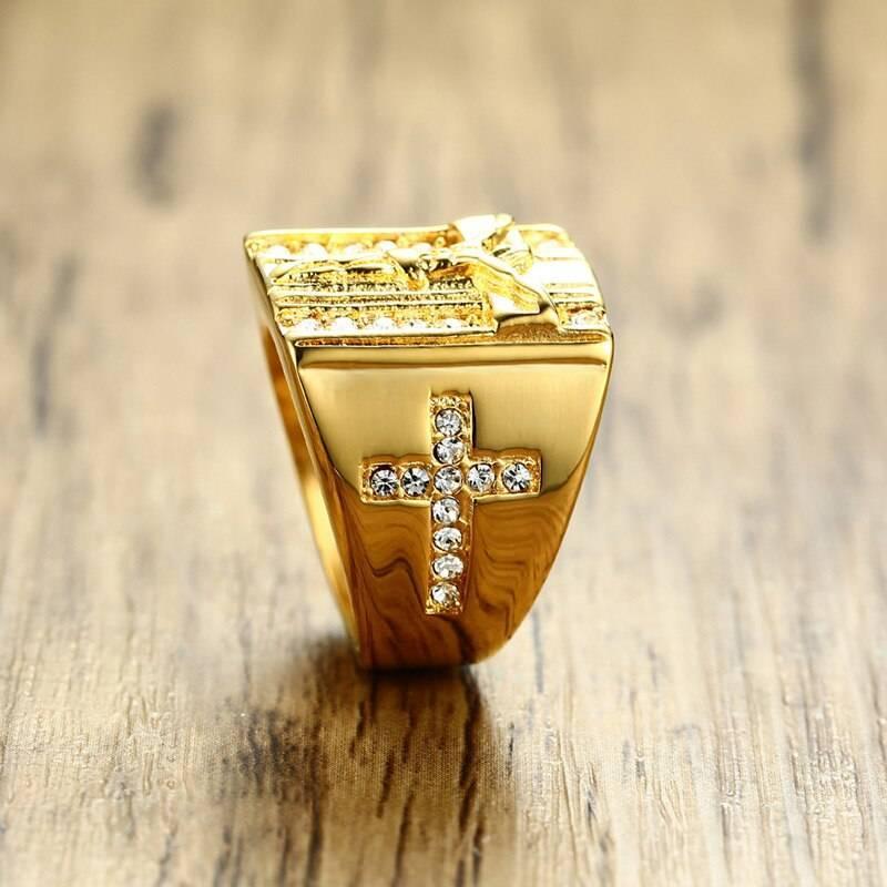 Tavros Golden Crucifix Ring