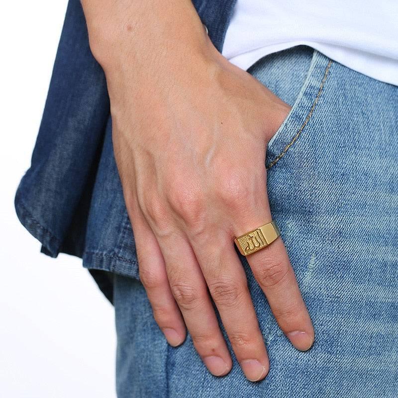 Tavros Golden Sacred Symbol Ring