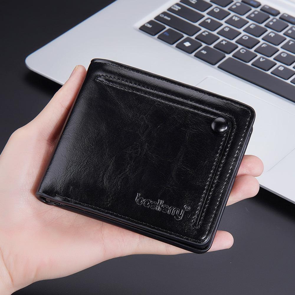 Tavros Modern Black Leather Wallet