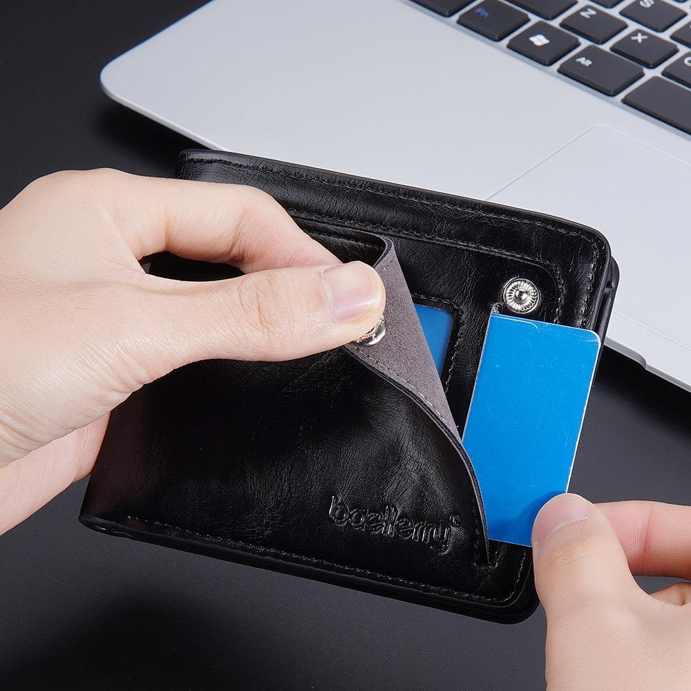 Tavros Modern Black Leather Wallet