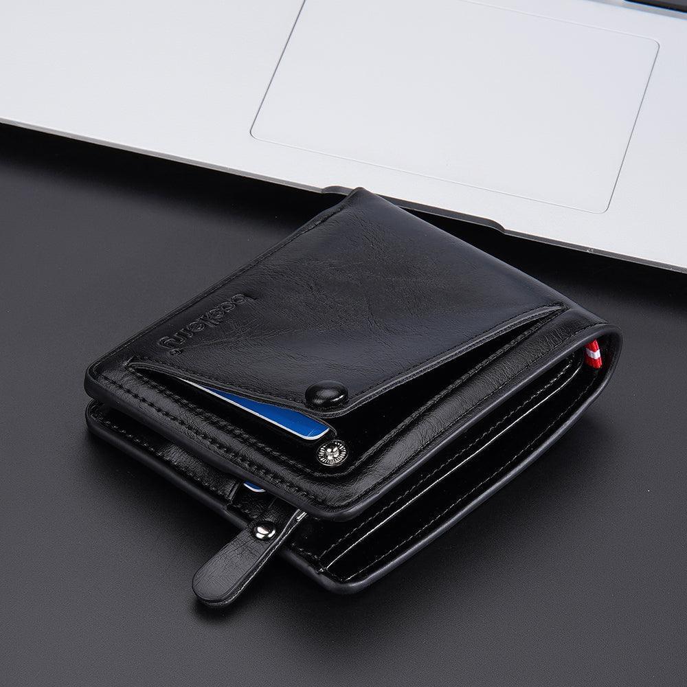 Tavros Modern Black Leather Wallet