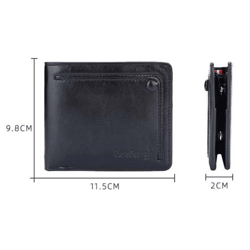 Tavros Modern Black Leather Wallet