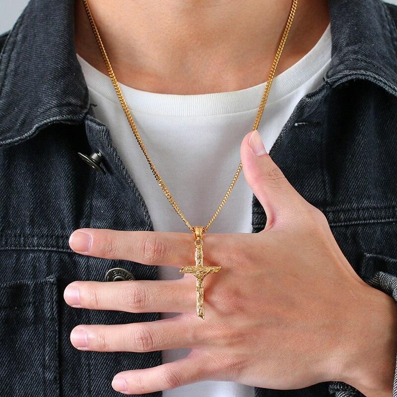 Tavros Stainless Steel Crucifix Necklace