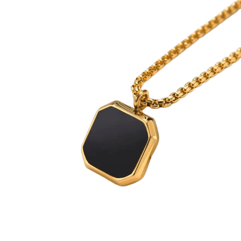 Tavros Stainless Steel Stilus Stone Necklace