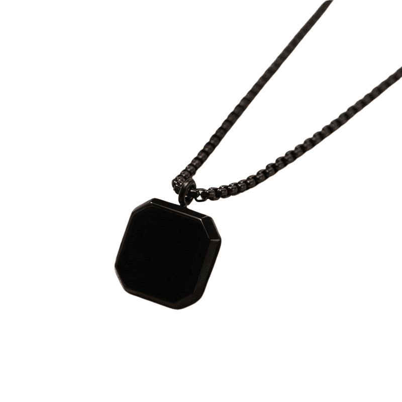 Tavros Stainless Steel Stilus Stone Necklace
