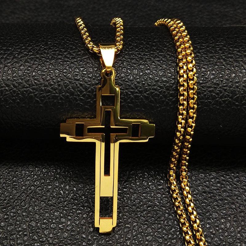 Tavros Polished Golden Faith Necklace