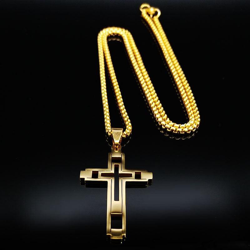 Tavros Polished Golden Faith Necklace