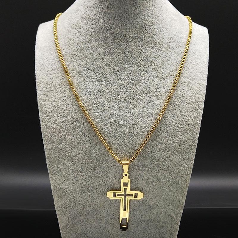 Tavros Polished Golden Faith Necklace