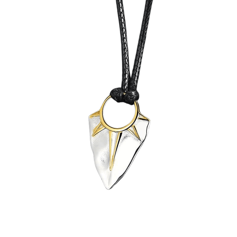 Tavros Silver Solar Arrow Pendant Necklace