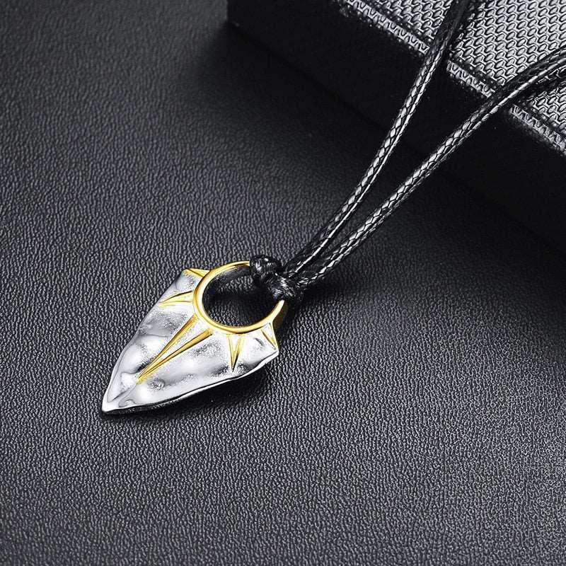 Tavros Silver Solar Arrow Pendant Necklace