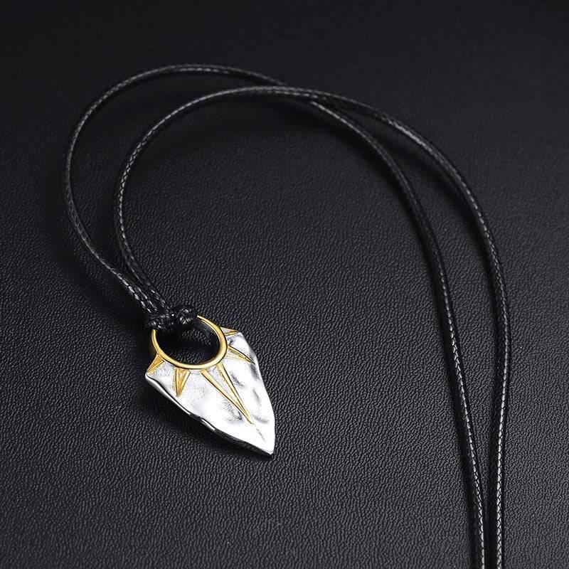 Tavros Silver Solar Arrow Pendant Necklace