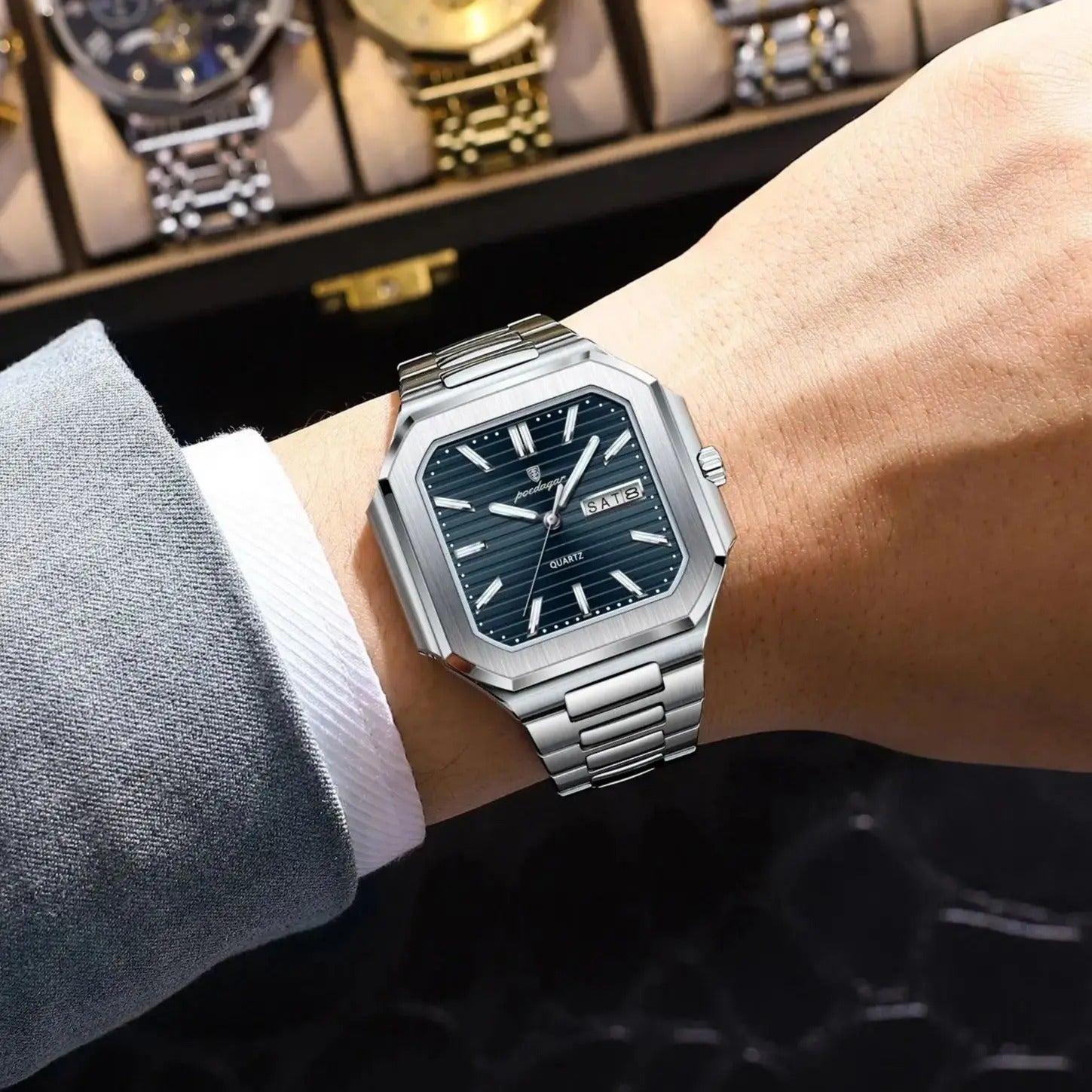 Poedagar Square Luxury Men's Watch