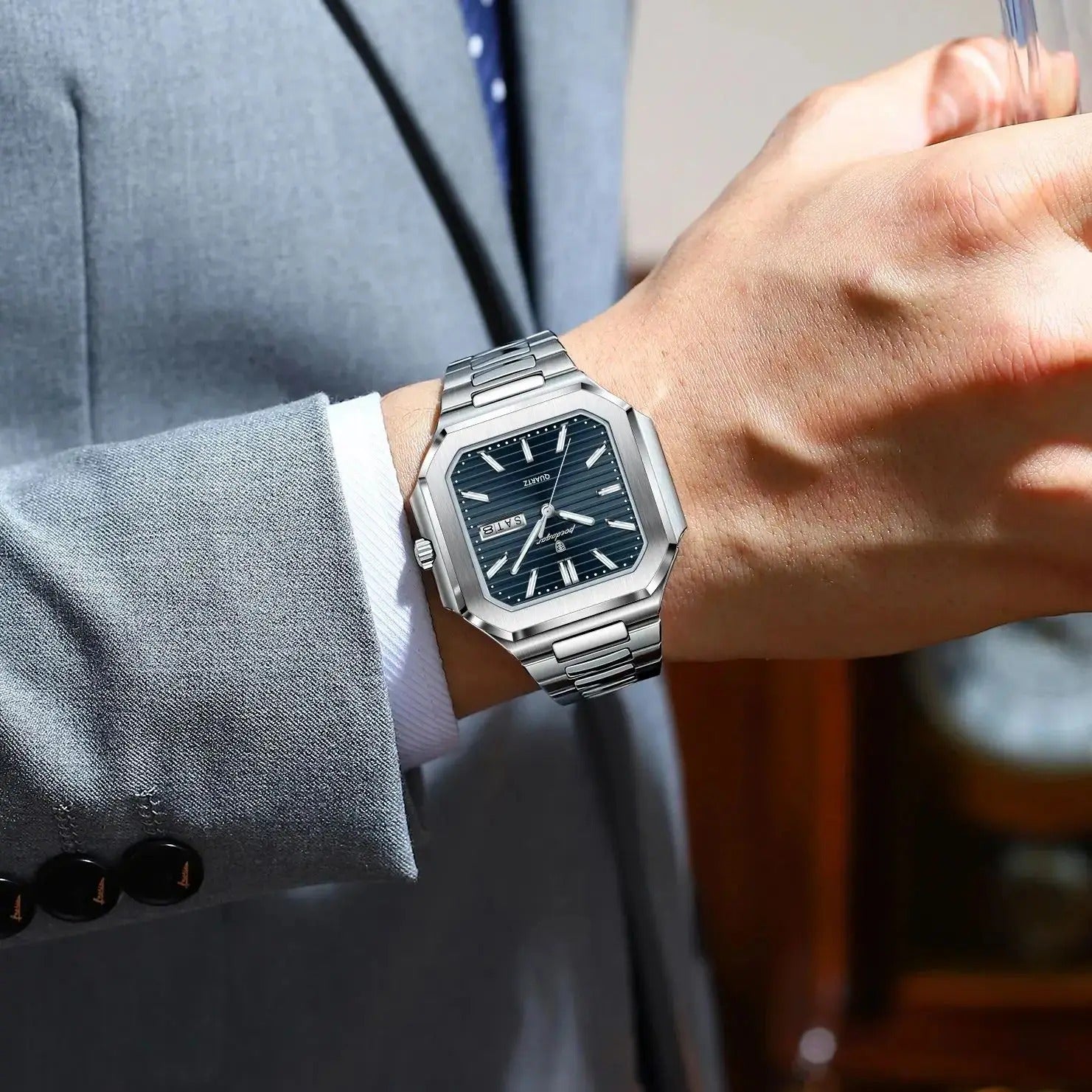 Poedagar Square Luxury Men's Watch