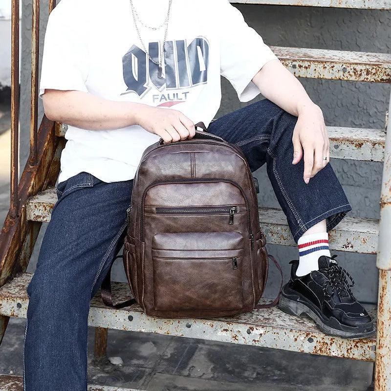 Tavros Compact Leather Backpack