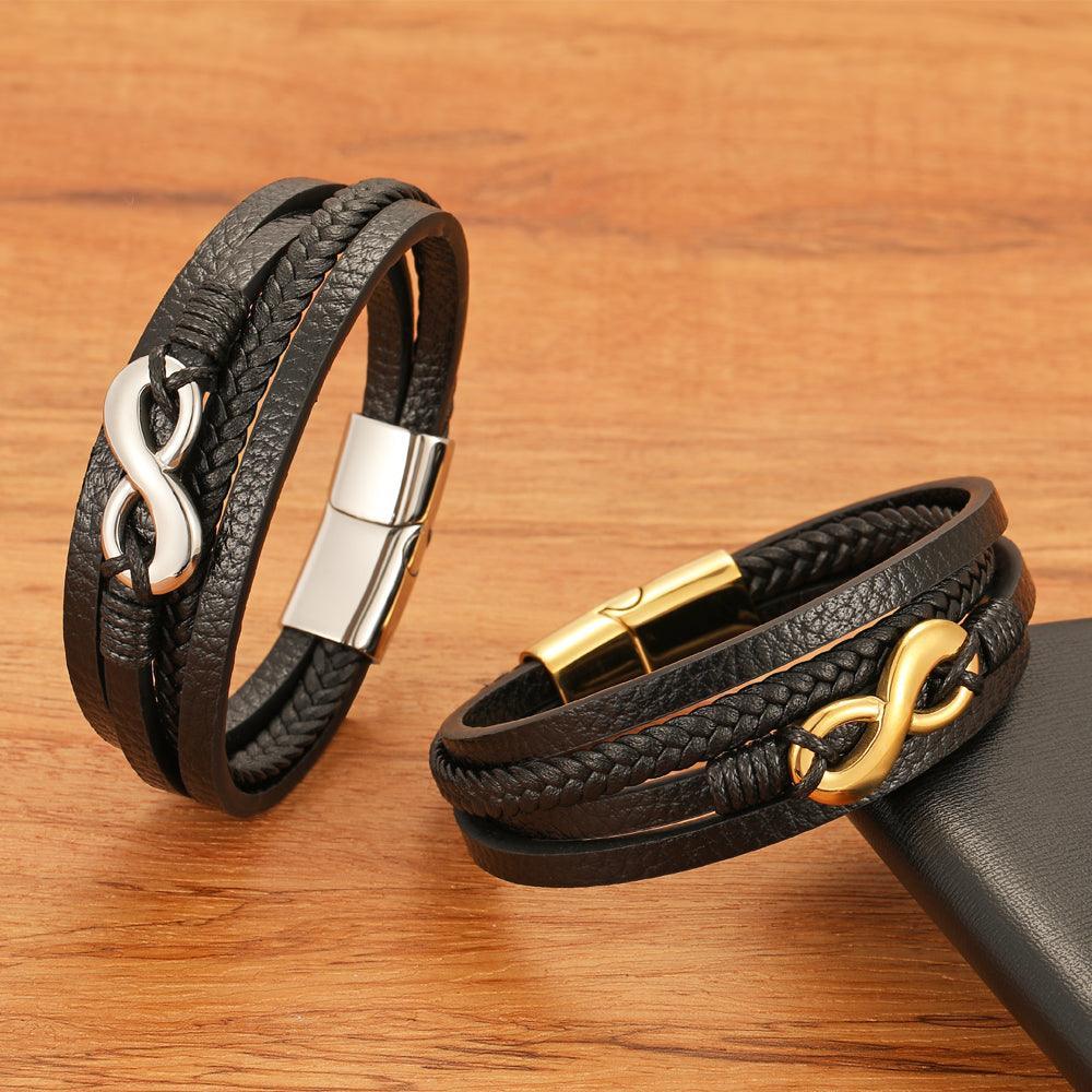 Tavros Infinity Leather Bracelet