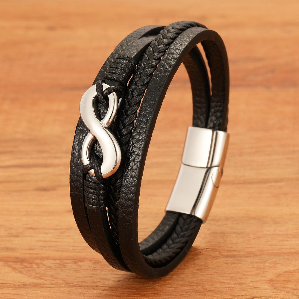 Tavros Infinity Leather Bracelet