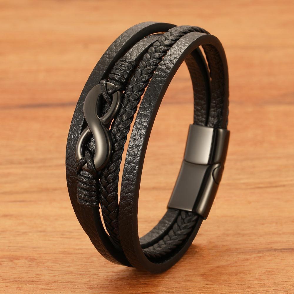 Tavros Infinity Leather Bracelet